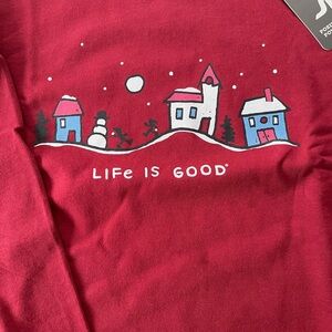 Life Is Good Festive Red Holiday Shirt
